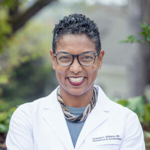 Dr Amanda P Williams headshot white coat
