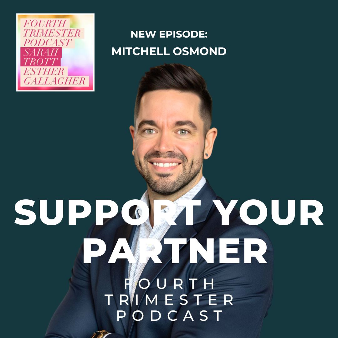 Mitchell Osmond episode cover for postpartum relationship support on the Fourth Trimester Podcast