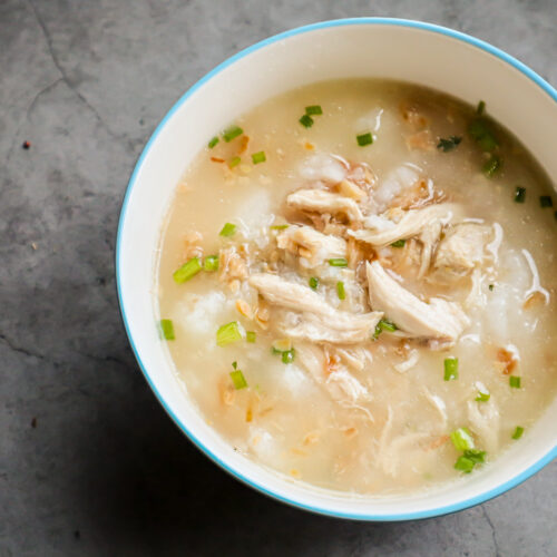 Postpartum congee recipe with ginger and chicken